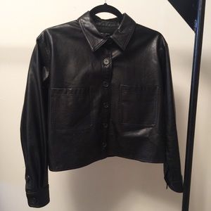 Romeo + Juliet Couture faux leather shirt jacket